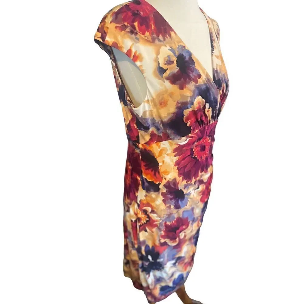 Lauren Ralph Lauren Sleeveless Multi-Color Floral Dress Size 14-NWOT
